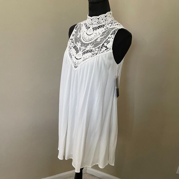 NEW Lulus Mini Dress Lined White Lace Dress Size Small Open Back Sleeveless - Picture 15 of 15